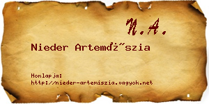 Nieder Artemíszia névjegykártya